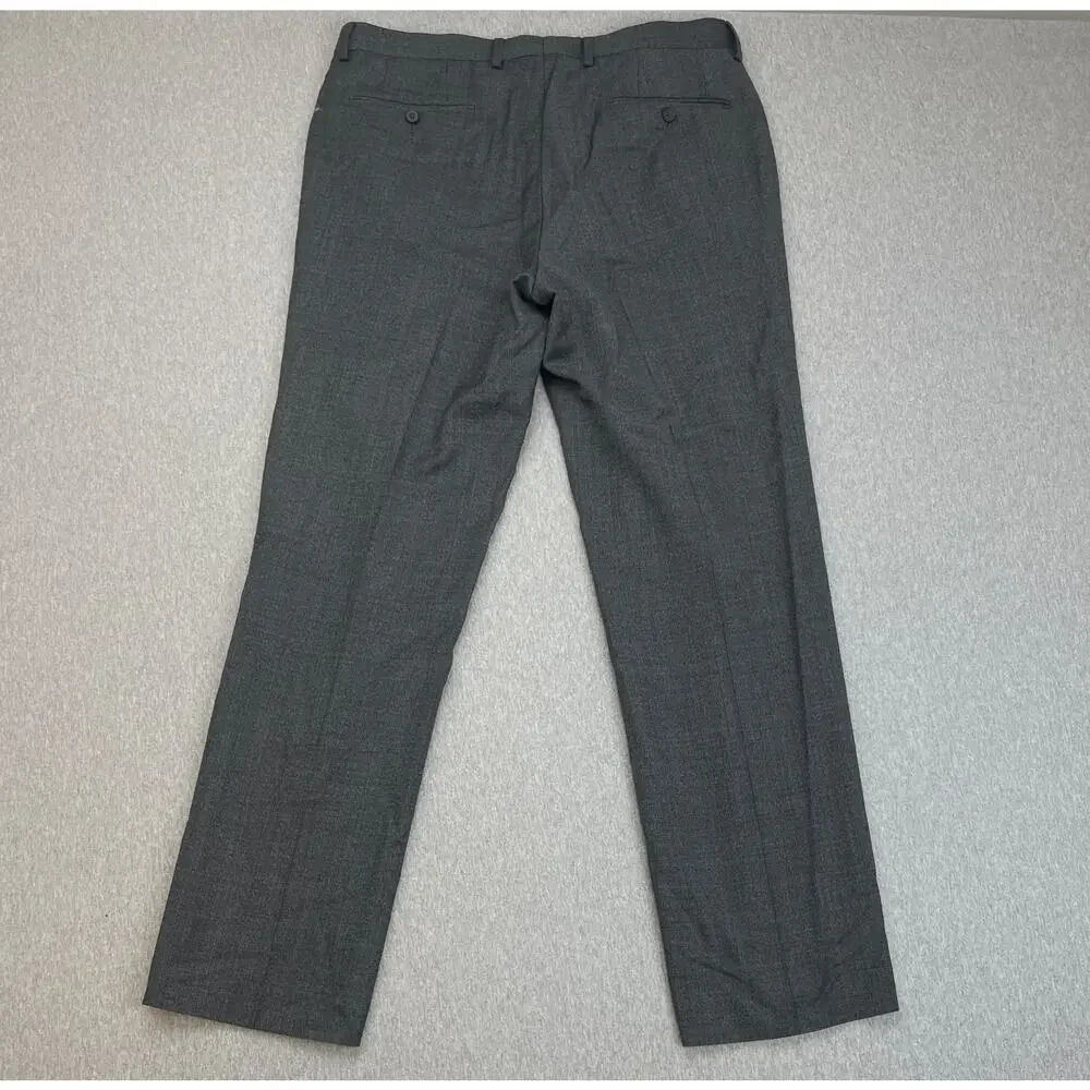 Lauren Ralph Lauren Pants Men 34 x 32 Gray 100%‎ Wool Flat Front Black Label